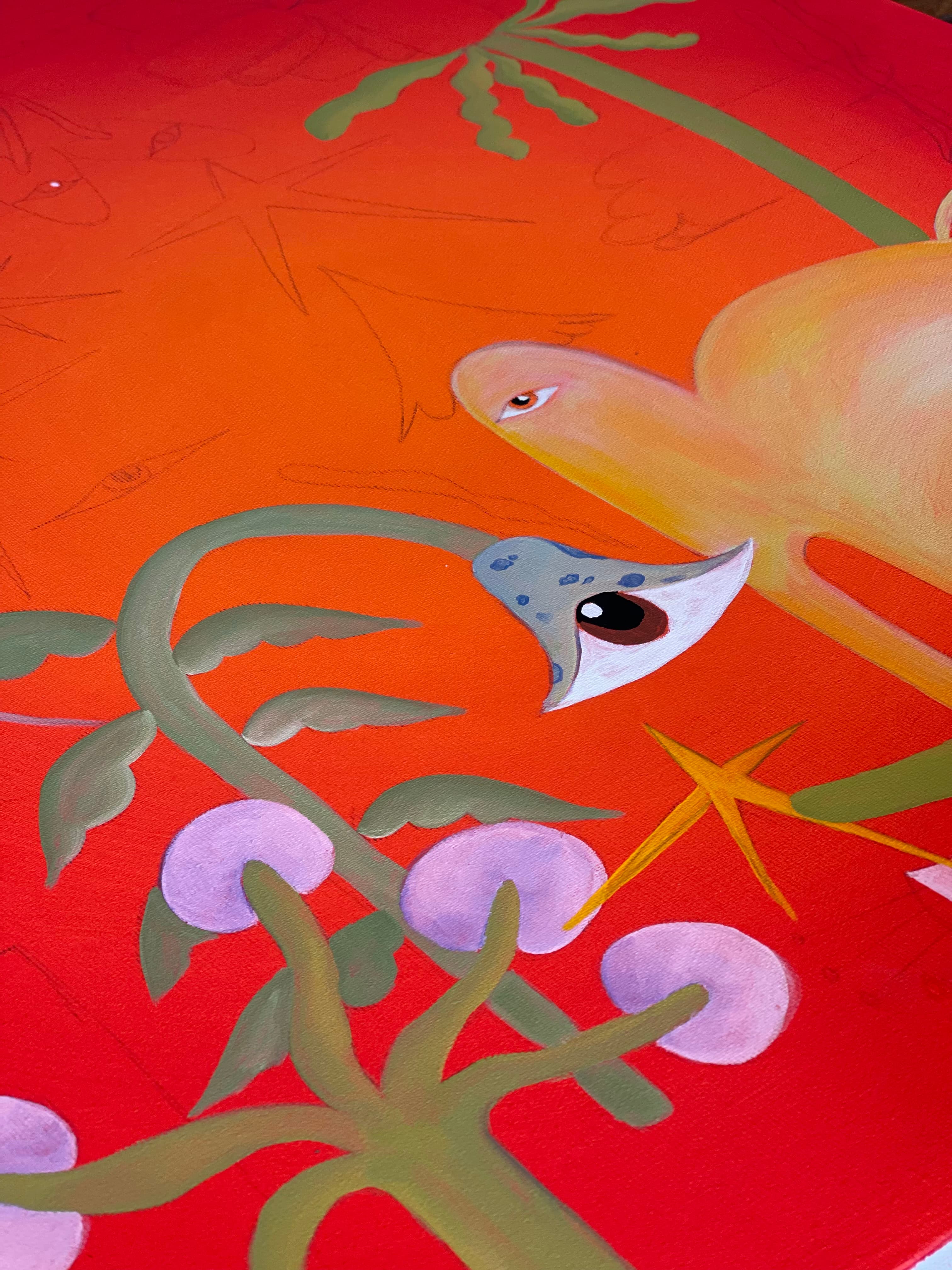 Noskos sur fond rouge